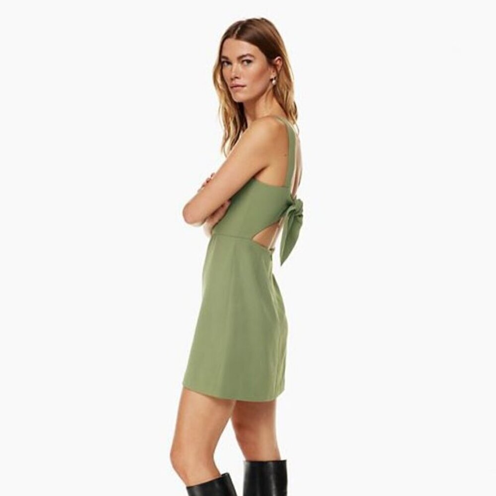 Aritzia Wilfred Aperature Tie-back Dress- Green- Size 0